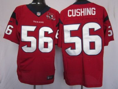 2012 NEW NFL Houston Texans 56 Brian Cushing Red Jerseys W 10th Patch (Elite)