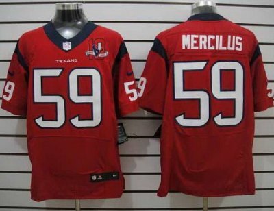 2012 NEW NFL Houston Texans 59 Whitney Mercilus Red Jerseys W 10th Patch (Elite)