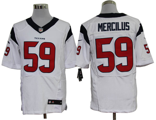2012 NEW NFL Houston Texans 59 Whitney Mercilus White Jerseys (Elite)