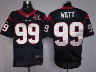 2012 NEW NFL Houston Texans 99 Watt Blue Jerseys W 10th Patch (Elite)