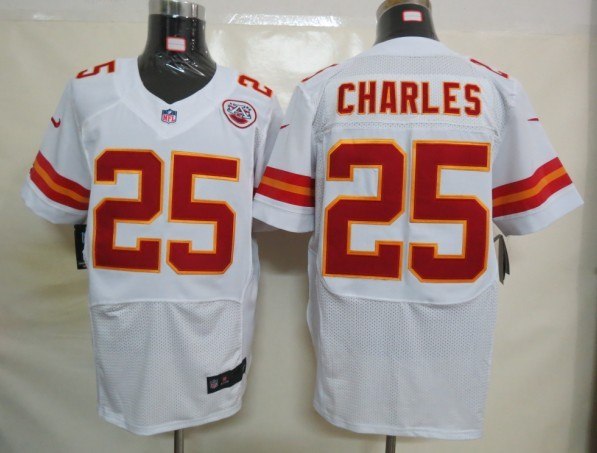 2012 NEW NFL Kansas City Chiefs 25 Jamaal Charles White Jerseys (Elite)