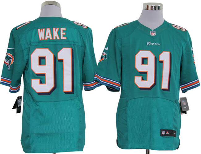 2012 NEW NFL Miami Dolphins 91 Cameron Wake Green Jerseys (Elite)