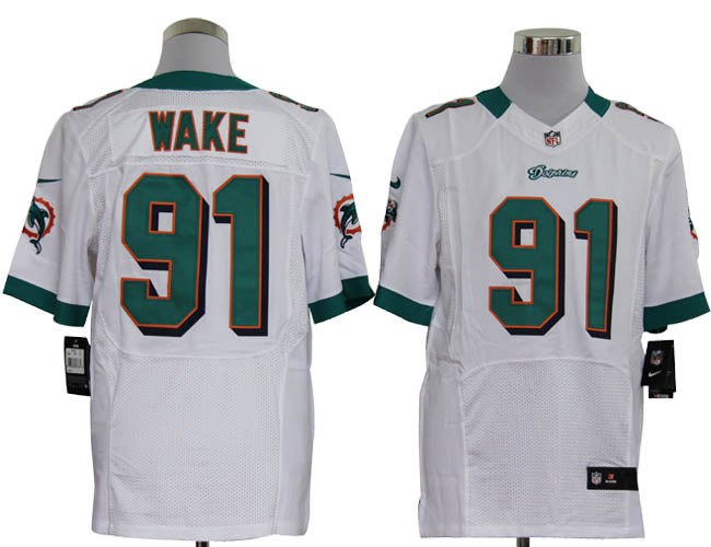 2012 NEW NFL Miami Dolphins 91 Cameron Wake White Jerseys (Elite)