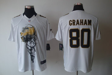 2012 NEW NFL New Orleans Saints 80 Jimmy Graham White Jerseys (Helmet Tri-Blend Limited) 2012 NEW NFL New Orleans Saints 80 Jimmy Graham White Jerseys (Helmet Tri-Blend Limited)