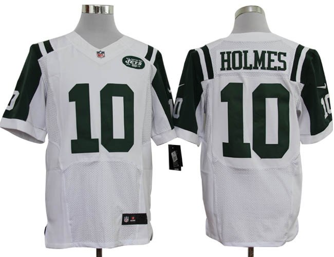2012 NEW NFL New York Jets 10 Santonio Holmes White Jerseys(Elite)