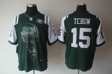 2012 NEW NFL New York Jets 15 Tim Tebow Green Jerseys (Helmet Tri-Blend Limited)