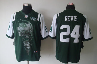 2012 NEW NFL New York Jets 24 Darrelle Revis Green Jerseys (Helmet Tri-Blend Limited)