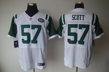 2012 NEW NFL New York Jets 57 Bart Scott White Jerseys(Elite)