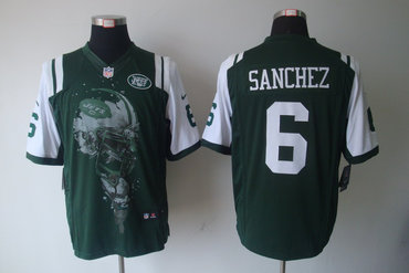 2012 NEW NFL New York Jets 6 Mark Sanchez Green Jerseys (Helmet Tri-Blend Limited)