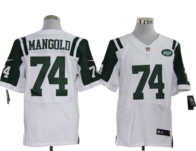 2012 NEW NFL New York Jets 74 Nick Mangold White Jerseys(Elite)