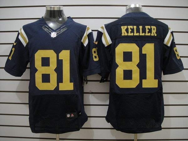 2012 NEW NFL New York Jets 81 Dustin Keller Dk.Blue Jerseys(Elite)