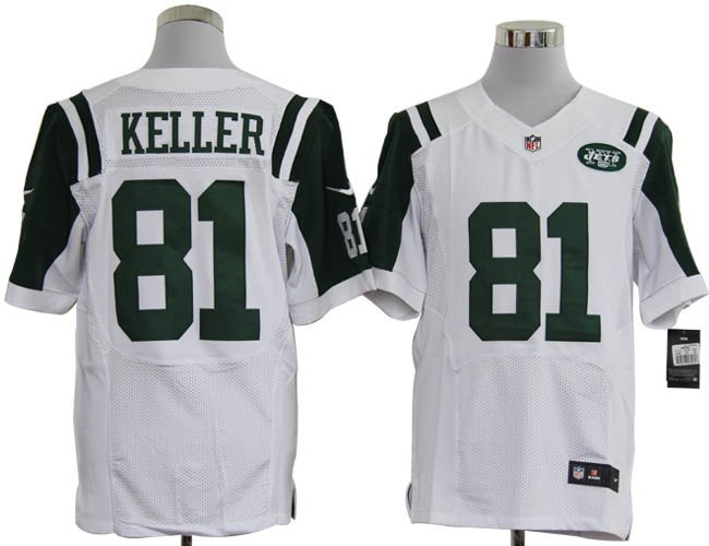2012 NEW NFL New York Jets 81 Dustin Keller White Jerseys(Elite)