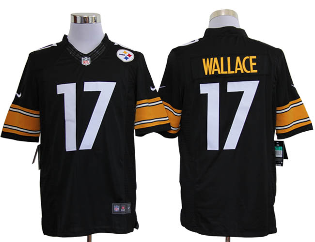 2012 NEW NFL Pittsburgh Steelers 17 Mike Wallace Black Jerseys (Limited)