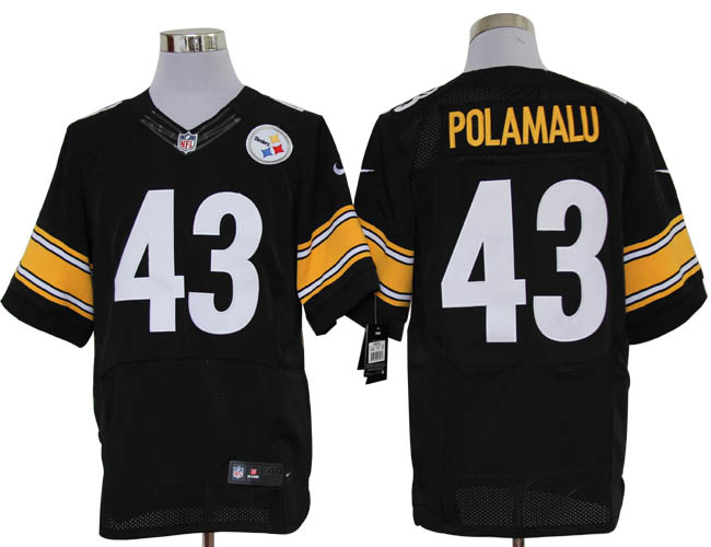 2012 nfl pittsburgh steelers 43# troy polamalu black color elite jersey