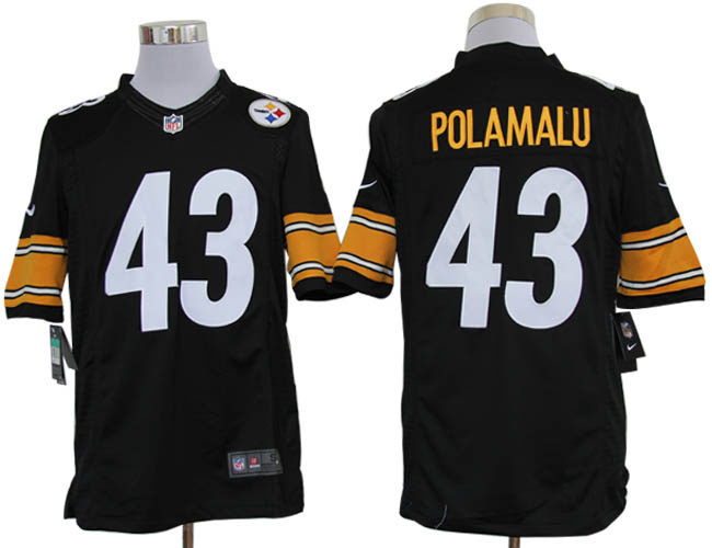 2012 NEW NFL Pittsburgh Steelers 43 Troy Polamalu Black Jerseys (Limited)