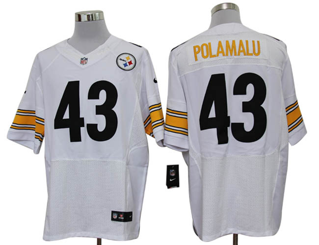 2012 NEW nfl pittsburgh steelers 43 troy polamalu white jerseys (elite)