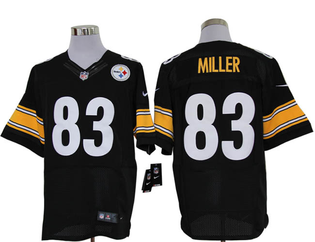 2012 NEW nfl pittsburgh steelers 83 heath miller black jerseys (elite)