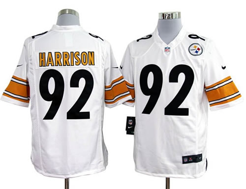 2012 NEW NFL Pittsburgh Steelers 92 James Harrison White Jerseys (Game)