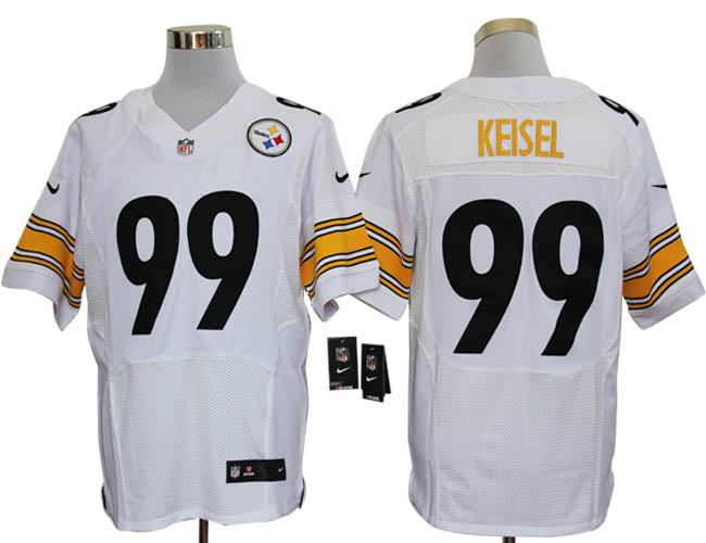 2012 NEW NFL Pittsburgh Steelers 99 Keisel White Jerseys (Elite)