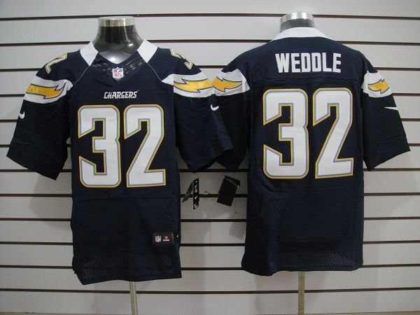 2012 NEW NFL San Diego Chargers 32 Weddle Blue Jerseys (Elite)