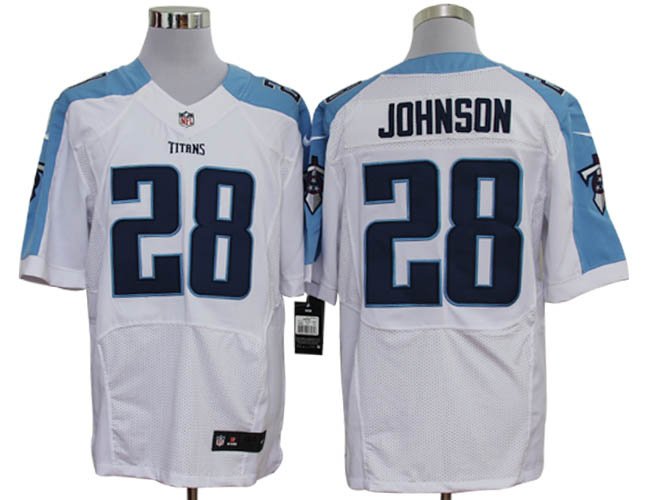 2012 NEW NFL Tennessee Titans 28# Chris Johnson White Jerseys (Elite)