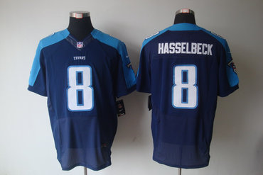 2012 NEW NFL Tennessee Titans 8 Matt Hasselbeck Dark Blue Jerseys (Elite)