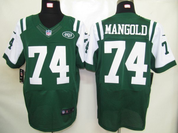 2012 NEW New York Jets 74 Nick Mangold Green Jerseys(Elite)