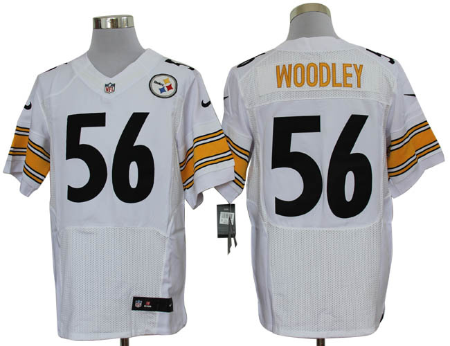 2012 NEW Pittsburgh Steelers #56 Lamarr Woodley White Jerseys (Elite)