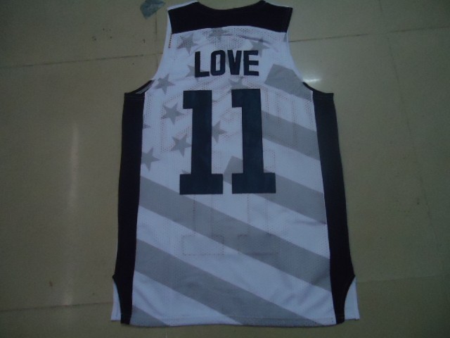 2012 Olympics Team USA #11 Kevin Love Revolution 30 Swingman White Jersey