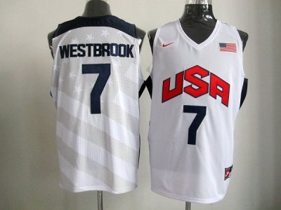 2012 Usa Jerseys #7 Westbrook White