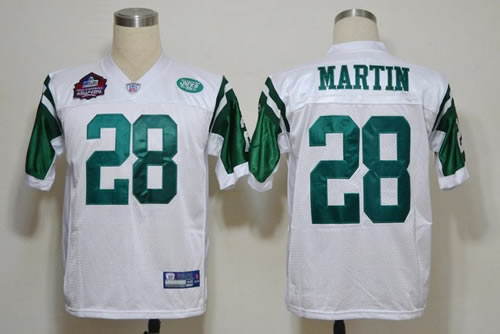 2012 hall of fame new york jets #28 curtis martin white jerseys