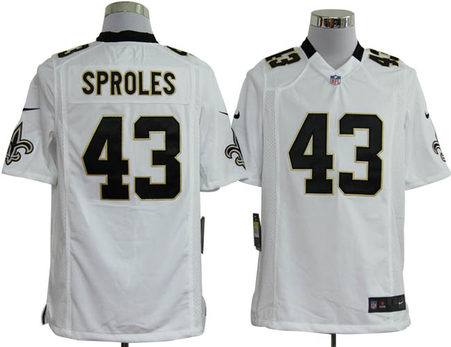 2012 nfl new orleans saints 43 darren sproles white jerseys (game) 2012 nfl new orleans saints 43 darren sproles white jerseys (game)