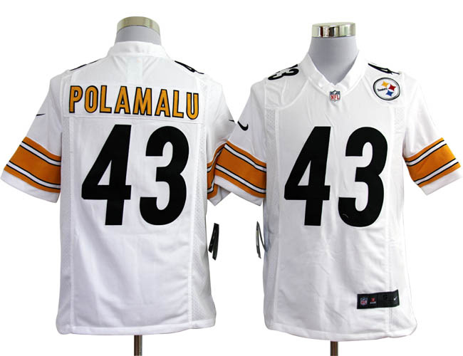 2012 nfl pittsburgh steelers 43 troy polamalu white jerseys (game)