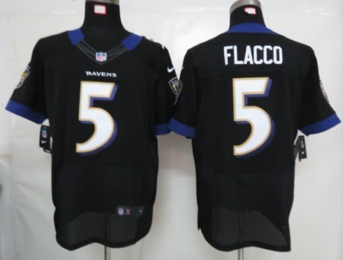 2012 NEW nfl baltimore ravens 5 joe flacco black jerseys (elite)