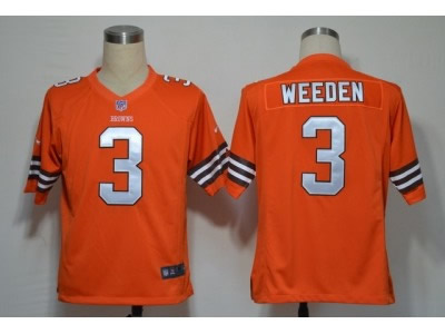 2012 NEW nfl cleveland browns 3 brandon weeden orange jerseys (game) 2012 NEW nfl cleveland browns 3 brandon weeden orange jerseys (game)