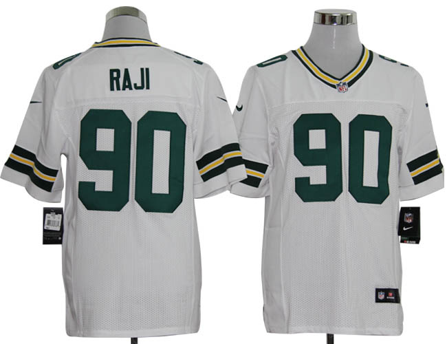 2012 NEW nfl green bay packers #90 b.j. raji white jerseys (elite)