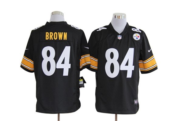 2012 nfl pittsburgh steelers 84 antonio brown black jerseys (game)