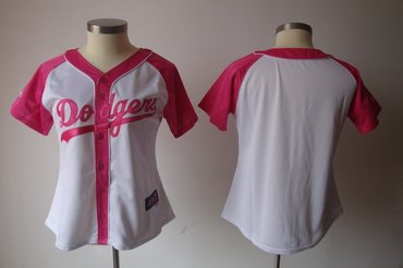 2012 women's pink splash fashion jersey by majestic athletic los angeles dodgers blank white jerseys