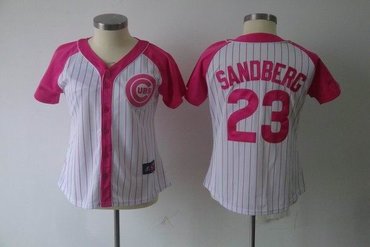 2012 women pink splash fashion jersey by majestic chicago cubs 23 ryne sandberg white jersey