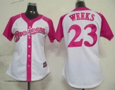 2012 women pink splash fashion jersey by majestic milwaukee brewers 23 rickie weeks white jersey 2012 women pink splash fashion jersey by majestic milwaukee brewers 23 rickie weeks white jersey