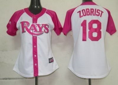2012 women pink splash fashion jersey tampa bay rays #18 ben zobrist white jersey 2012 women pink splash fashion jersey tampa bay rays #18 ben zobrist white jersey