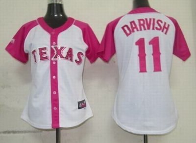 2012 women pink splash fashion jersey texas rangers # 11 yu darvish white jerseys 2012 women pink splash fashion jersey texas rangers # 11 yu darvish white jerseys