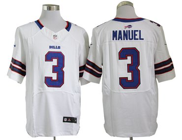 2013 NEW NFL Buffalo Bills 3 EJ Manuel White Jerseys (Elite)