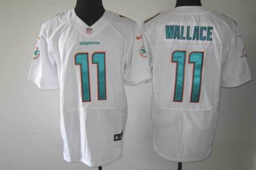 2013 NFL NEW Miami Dolphins 11 Mike Wallace White Jerseys(Elite)