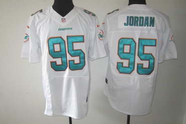 2013 NFL NEW Miami Dolphins 95 Dion Jordan White Jerseys(Elite)
