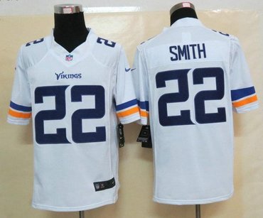 2013 NFL NEW Minnesota Vikings 22 Smith White Jerseys(Limited) 2013 NFL NEW Minnesota Vikings 22 Smith White Jerseys(Limited)