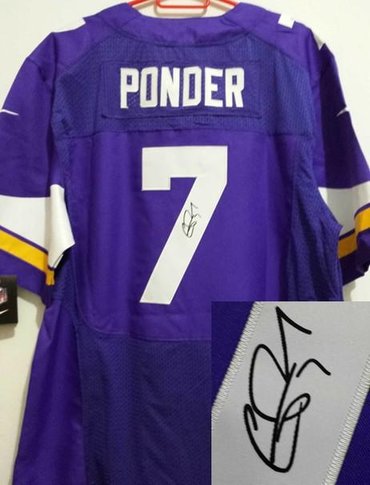 2013 New Minnesota Vikings #7 Christian Ponder Purple Jerseys(Signed Elite) 2013 New Minnesota Vikings #7 Christian Ponder Purple Jerseys(Signed Elite)