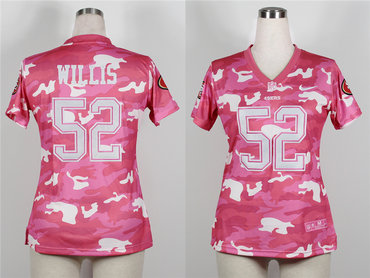 2013 San Francisco 49ers 52 # patrick WILLIS Women's Fashion Jersey-New Pink Camo