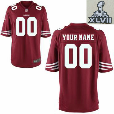 2013 Super Bowl XLVII NEW Youth San Francisco 49ers Customized Game red Jerseys