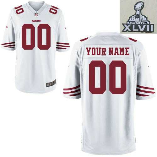 2013 Super Bowl XLVII NEW Youth San Francisco 49ers Customized White Jerseys